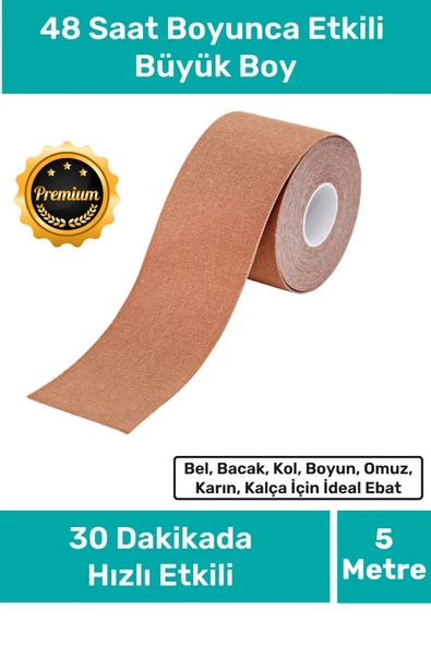 Hızlı Etkili Büyük Boy Kas Eklem Bel Bacak Kol Boyun Sırt Omuz Karın Kalça Ağrı IsıI Bandı 5cm x 5m