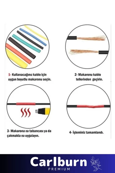 Özel Üretim Isıya Dayanıklı Renkli Telefon Şarj Yalıtım Amaçlı Kablo Koruyucu Makaron Seti 560 Parça - 2