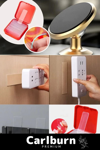 Özel Üretim Süper Güçlü Yapışkan Kolay Çıkarılabilir Çok Amaçlı 60 Parça Çift Taraflı Şeffaf Bant - Resim 3