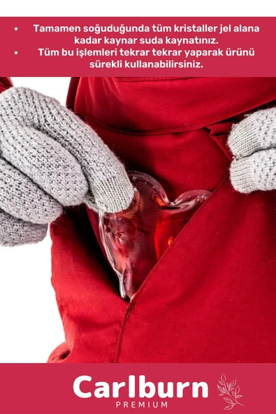 Premium Özel Üretim Kalp Şeklinde El Isıtıcısı Sihirli Jel Isıtıcı Torba Kalpli Cep Sobası 3'lü Set - 5