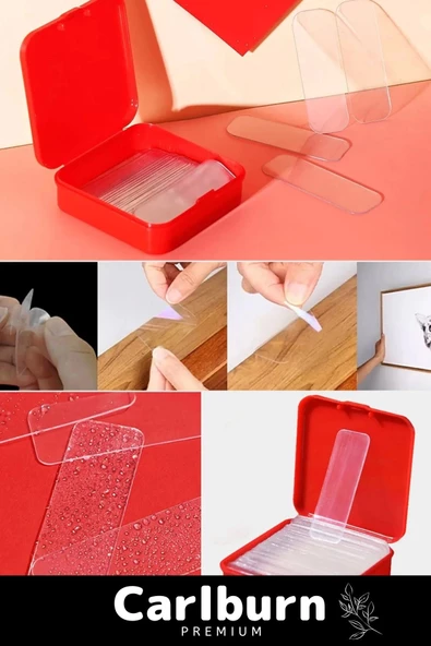 Özel Üretim Süper Güçlü Yapışkan Kolay Çıkarılabilir Çok Amaçlı 60 Parça Çift Taraflı Şeffaf Bant - Resim 7