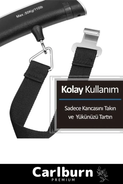 Premium Seyahat Bavul Ağırlık Tartı Dijital Lcd Ekran Çok Amaçlı Taşınabilir Bagaj Tartısı Max 50 Kg - 3