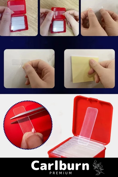 Özel Üretim Süper Güçlü Yapışkan Kolay Çıkarılabilir Çok Amaçlı 60 Parça Çift Taraflı Şeffaf Bant - Resim 6