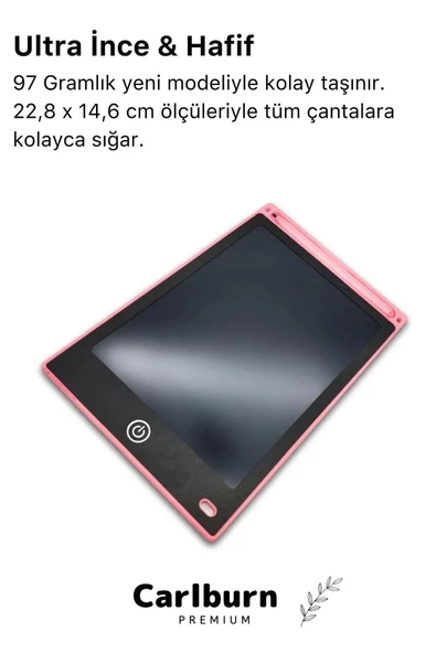 Premium Lcd Ekranlı Kalemli Dijital Çizim Tableti Yazı Tahtası Boyama Resim Akıllı Tablet 8,5 Inç - 2