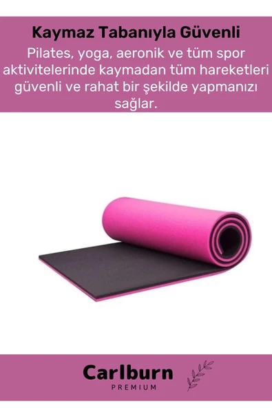 Özel Konfor Modeli Çift Taraflı Kaymaz Silinebilir Antibakteriyel Yoga Meditasyon Minderi 10mm Mat - 3