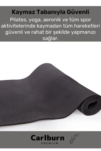 Özel Konfor Modeli Çift Taraflı Kaymaz Silinebilir Antibakteriyel Yoga Meditasyon Minderi 6,5mm Mat - 3