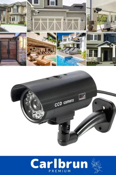 Özel Ev Apartman Bahçe İş Yeri Gece Görüşlü Pilli Ledli Caydırıcı Sahte Güvenlik Kamerası 4'lü Set - 6