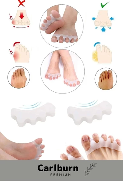 Premium A Kalite Kemik Büyümesi Karşıtı Şekil Bozukluğu Ayak 5 Parmak Ayıran Silikon Bunyon Ayırıcı - 2
