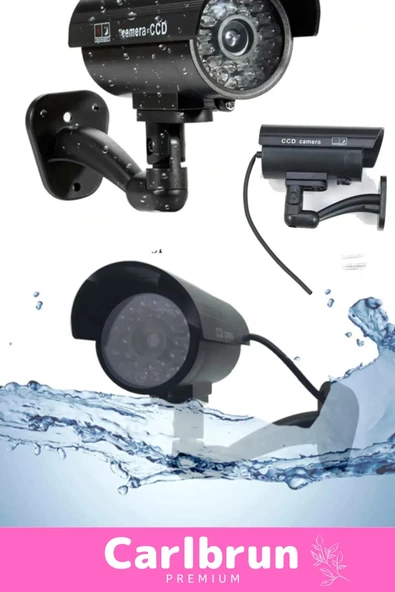 Özel Ev Apartman Bahçe İş Yeri Gece Görüşlü Pilli Ledli Caydırıcı Sahte Güvenlik Kamerası 5'li Set - 5