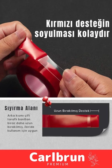Premium Ekstra Güçlü Çok Amaçlı Çift Taraflı Tamir Cam Dış Mekan Montaj 2mt Silikon Şeffaf Bant - 4