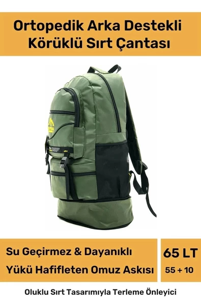 Ortopedik Su Geçirmez Konfor Modeli Fermuarlı Büyük Boy Çok Gözlü Bölmeli Kamp Outdoor Sırt Çantası