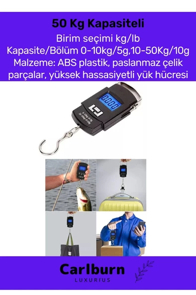 Deluxe Lcd Ekran Seyahat Bavul Ağırlık Tartı Dijital Çok Amaçlı Taşınabilir Bagaj Tartısı Max 50 Kg - 3
