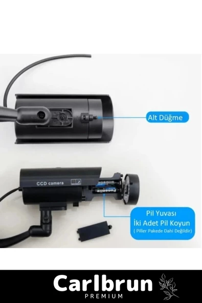 Özel Üretim Ev Apartman Bahçe İş Yeri Gece Görüşlü Pilli Ve Ledli Caydırıcı Sahte Güvenlik Kamerası - 2