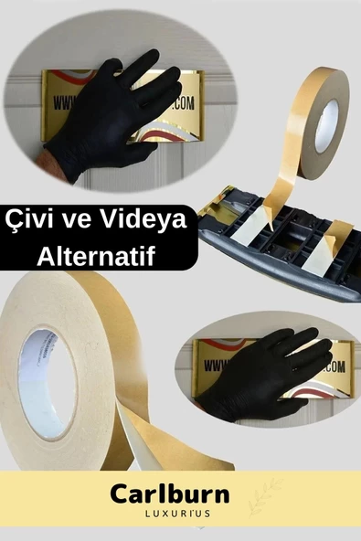 Süper Güçlü Uzun Ömürlü Kuvvetli Yapışkan Kolay Uygulanır İz Bırakmaz Çift Taraflı Köpük Bant 3 Adet - Resim 4