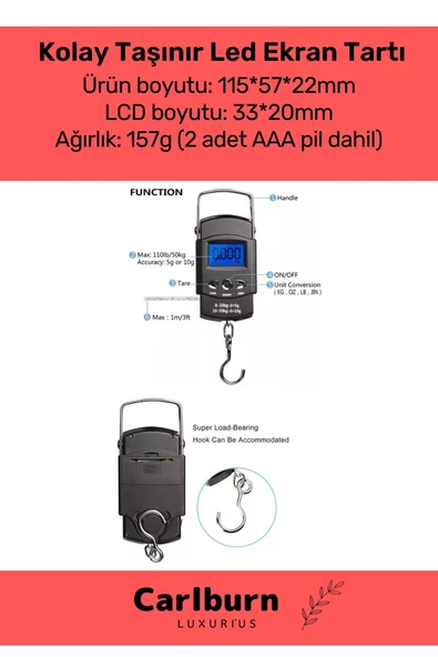Deluxe Lcd Ekran Seyahat Bavul Ağırlık Tartı Dijital Çok Amaçlı Taşınabilir Bagaj Tartısı Max 40 Kg - 2
