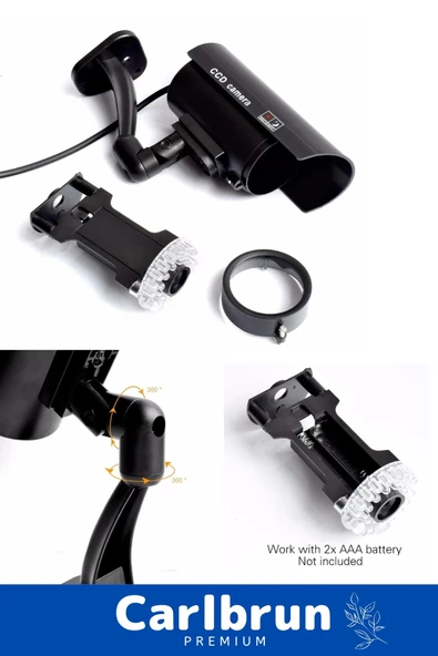 Özel Ev Apartman Bahçe İş Yeri Gece Görüşlü Pilli Ledli Caydırıcı Sahte Güvenlik Kamerası 4'lü Set - 4