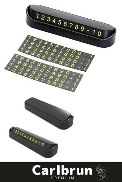 Lüks Araç Içi Telefon Numarası Oto Cam Kartı Torpido Üstü Fosforlu Neon Aç-Kapa Numaratör 2 Adet - 5