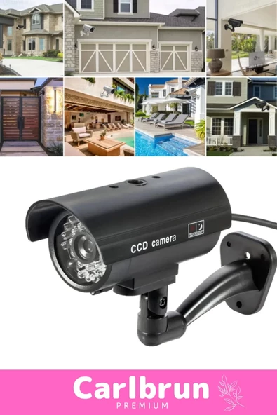 Özel Ev Apartman Bahçe İş Yeri Gece Görüşlü Pilli Ledli Caydırıcı Sahte Güvenlik Kamerası 5'li Set - 6