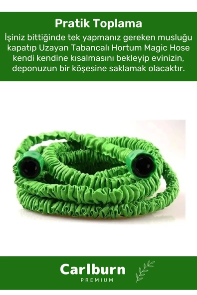 Özel Üretim Dolaşmaz Kırılmaz 7 Kademeli Uzayan Bahçe Sulama Araç Yıkama Tabancalı 22,5 Metre Hortum - 4