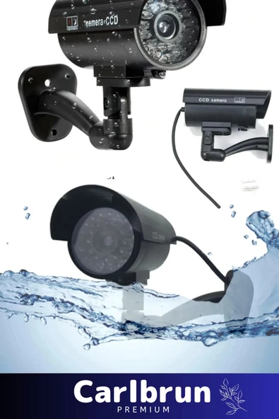 Özel Ev Apartman Bahçe İş Yeri Gece Görüşlü Pilli Ledli Caydırıcı Sahte Güvenlik Kamerası 2'li Set - 5