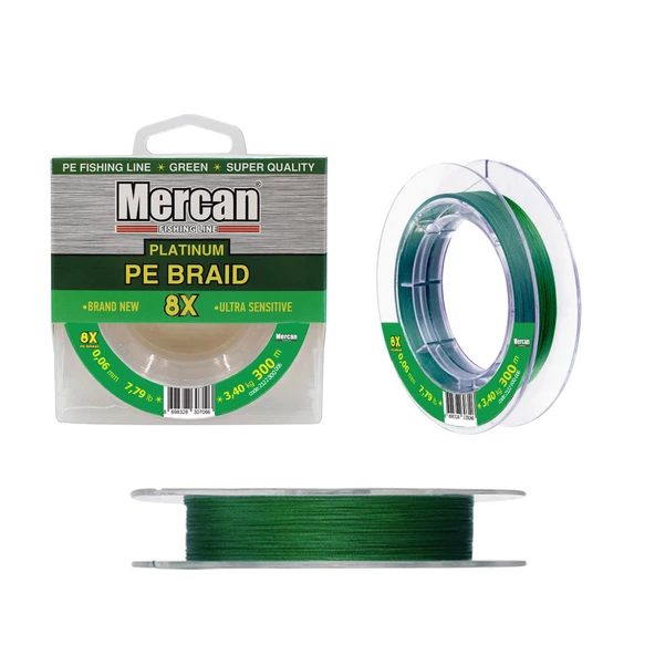 Mercan Pe Örgü Platinum X8 Yeşil İp 300m Misina - 12