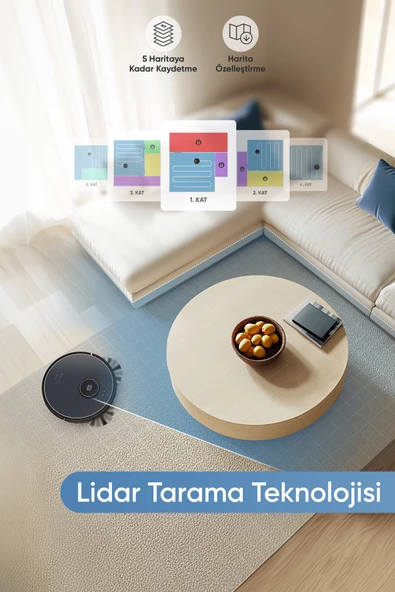Şımart Katya Z Akıllı Robot Süpürge Mop Özellikli - 4