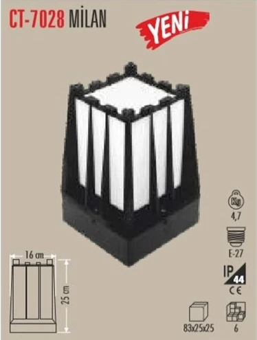 CATA CT 7028 Milan Bahçe Armatürü E27 Duy - 2