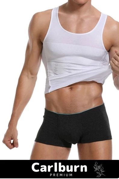 Yeni Sezon Bel Göğüs Dik Duruş Jinekomasti Toparlayıcı Erkek Extra Göbek Sıkılaştırıcı Korse Atlet - 3
