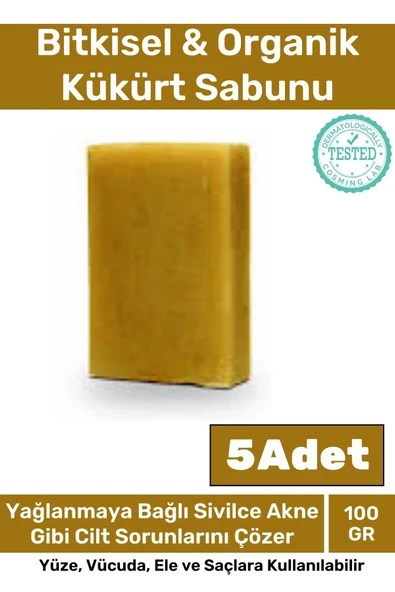 Özel Üretim %100 Doğal Koku Yüz Cilt Beyazlatıcı Organik Nemlendirici Kükürt Sabunu 5 Adet