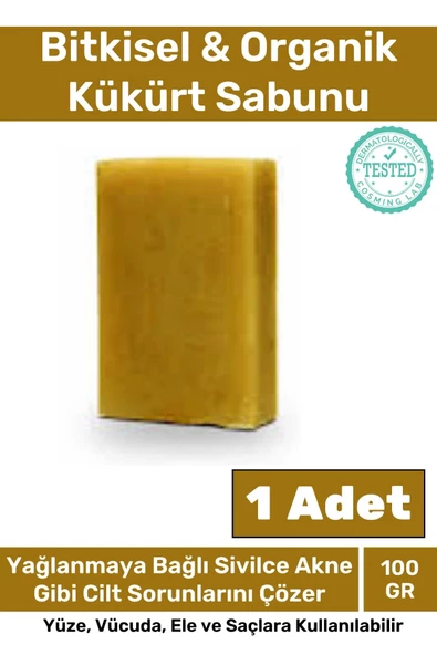 Özel Üretim %100 Doğal Koku Yüz Cilt Beyazlatıcı Organik Nemlendirici Kükürt Sabunu 1 Adet