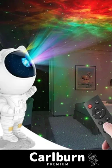 Özel Üretim Zamanlayıcı Uzaktan Kumandalı Pilli Yıldız Samanyolu Astronot Galaksi Projeksiyon Lamba - 5