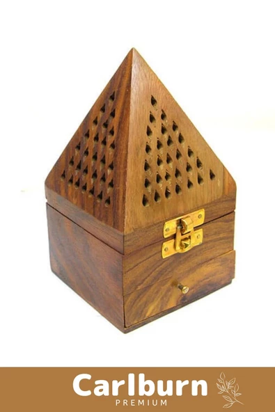 Premium Seri Taşınabilir El Yapımı Ahşap Dekoratif Konik Tütsü Yakma Kutusu - 2