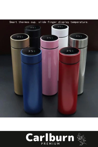 Premium Alite Gıda Sınıfı 201 Paslanmaz Çelik Kaymaz Sıcaklık Göstergeli Dijital Led Termos 500 Ml - 7