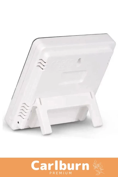 Özel Üretim Sıcak Nem Ölçer Pilli Oda Beyaz Dijital Termometre Nem Sıcaklık Ölçer Masa Saati Alarm - 2