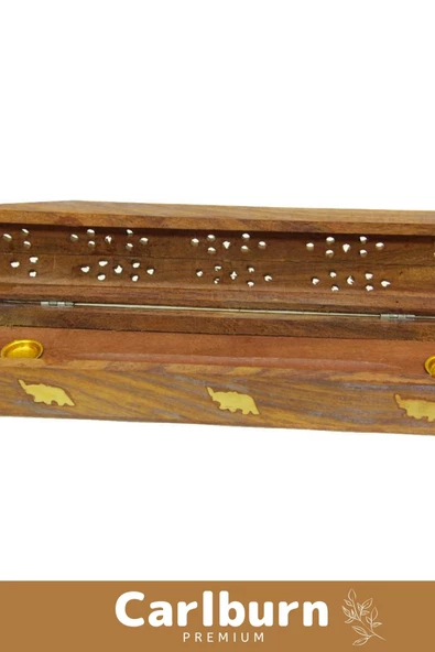 Deluxe Seri Taşınabilir El Yapımı Ahşap Dekoratif Desenli Hazneli Büyük Tütsü Kutusu - 3