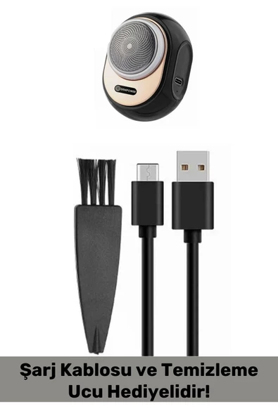 Özel Üretim Pratik Seyahat Günlük Hızlı Taşınabilir Şarjlı Yuvarlak Etkili Kablosuz Tıraş Makinesi - 2