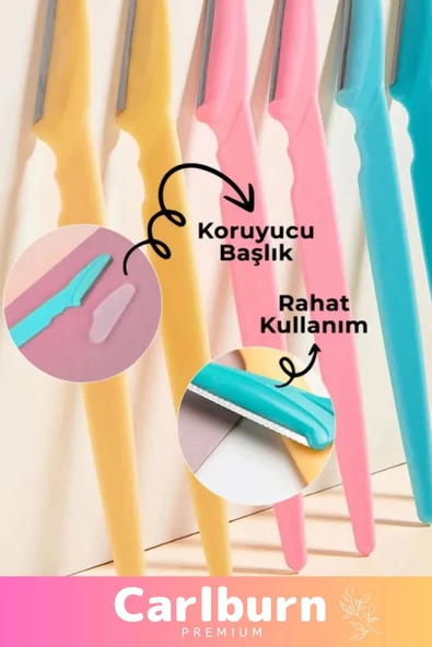 Premium Ergonomik Tahriş Etmez Tüy Yüz Epilasyon Aleti Bıyık Alma 3'lü Set Kaş ve Yüz Usturası - 5