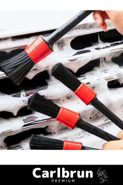 Premium Seri Pratik Islak Kuru Otomobil Oto Araç Araba Klima Temizlik Detay Fırçası 5+1 Set - 5