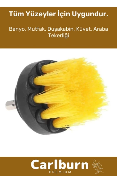 Özel Banyo Küvet Duşakabin Araba Tekerleği Koltuk Yıkama 3'lü Matkap Ucu Temizleme Fırçası Seti - 5