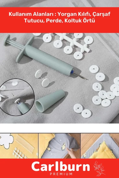 Özel Üretim Yorgan Kılıfı Çarşaf Tutucu Sabitleyici Yatak Düzenleyici Kumaş Sabitleme Düğme 96 Adet - 2