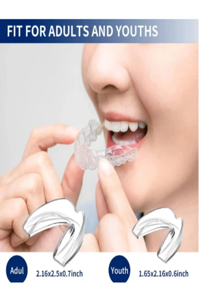 Özel Üretim Diş Çene Sıkma Gece Plağı Koruyucu Aparatı Önleyici Dişlik Uyku Aparatı Gıcırdatma - 2