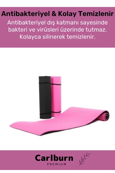 Özel Konfor Modeli Çift Taraflı Kaymaz Silinebilir Antibakteriyel Yoga Meditasyon Minderi 6,5mm Mat - 6