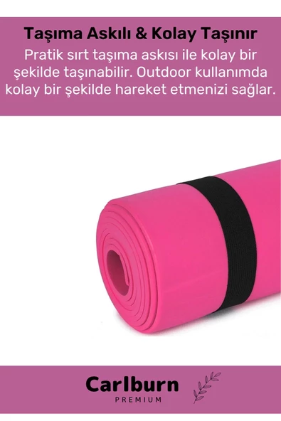 Özel Konfor Modeli Çift Taraflı Kaymaz Silinebilir Antibakteriyel Yoga Meditasyon Minderi 6,5mm Mat - 2