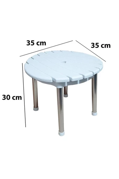 Lambiri Yuvarlak Aliminyum Ayak Tabure - 2