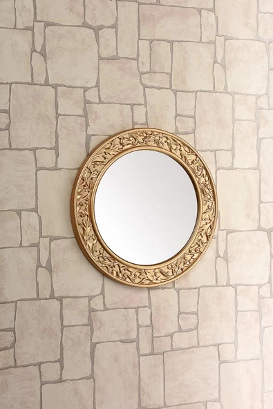 Dekoratif Yuvarlak Ayna Gold