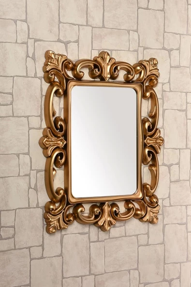 Dekoratif Kare Ayna Gold