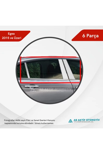 Fiat Egea SB/HB/SW Direk Nikelajı 6 Parça 2015 ve Üzeri Krom Paslanmaz Çelik - Resim 3