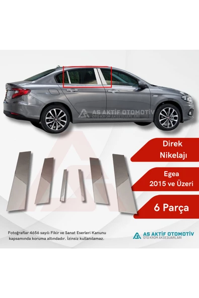 Fiat Egea SB/HB/SW Direk Nikelajı 6 Parça 2015 ve Üzeri Krom Paslanmaz Çelik ürün görseli 1
