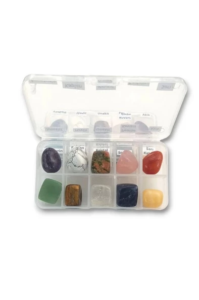 Doğal Taş Koleksiyonu, 10 Parça Bölmeli Kutuda DK10