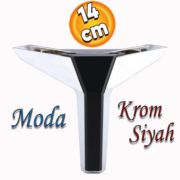 Moda Lüks Mobilya Oturma Grubu Kanepe Sehpa TV Ünitesi Koltuk Ayağı Baza Ayakları Krom Siyah 14 cm